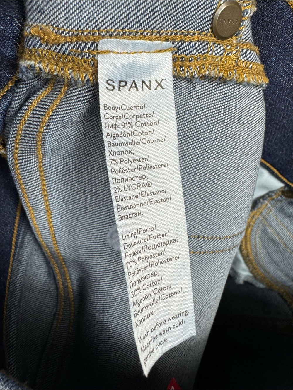 Spanx Flare Pull on Denim Jean Midnight Shade size small EUC A - Picture 11 of 13